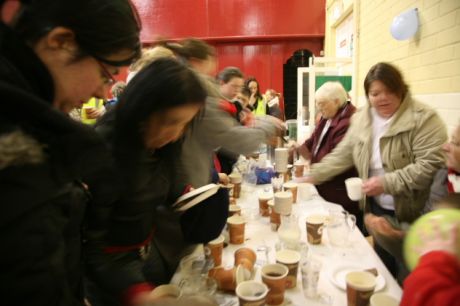 Warming up after in the community centre