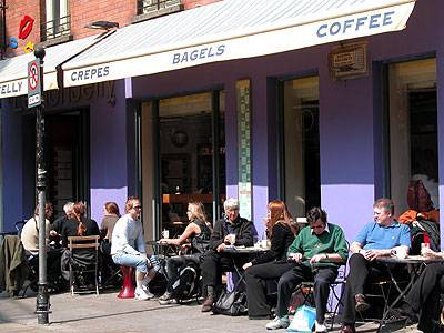 Locals in Temple Bar (obviously terrorised by May Day wombles and rioters)