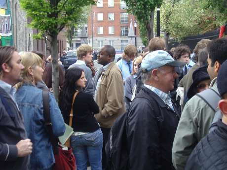 Some of the Supporters outside Cathedral