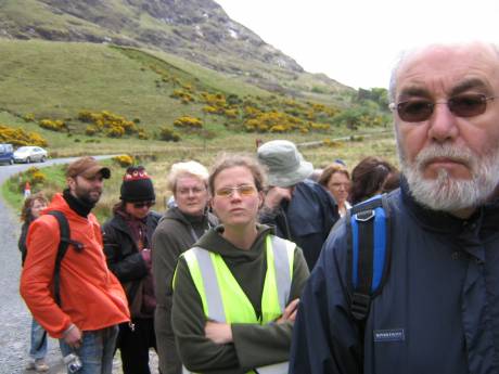 Walkers at the start of the Afri Famine Walk