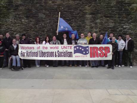 IRSP Banner at Mayday demonstration, Derry 2010