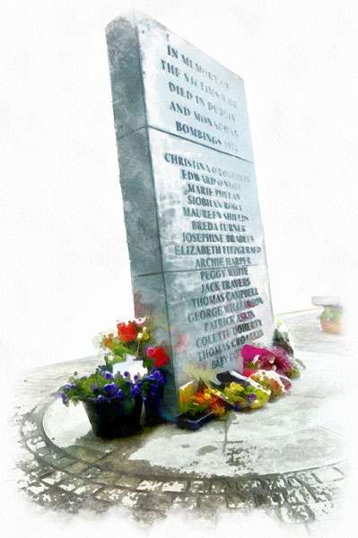 One side of the Talbot Street Memorial