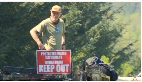 Mark, chained on the rig for 6 hours, until he was arrested.