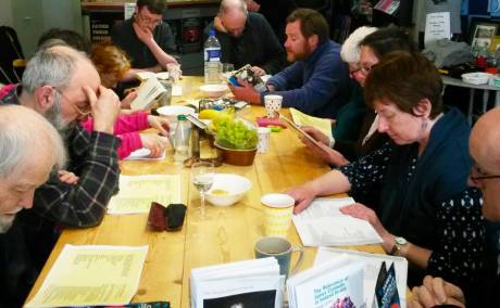 Irish citizen actors reading the play