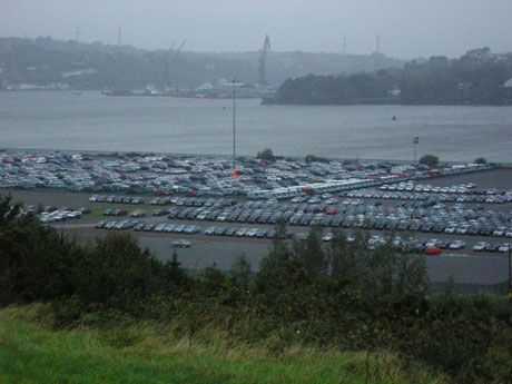 The view from the site - the carpark of one of the nearby major workplaces