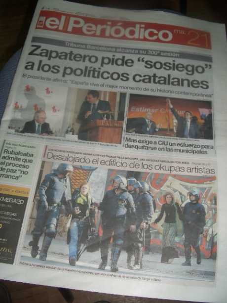 el periodico front page about MAKABRA eviction