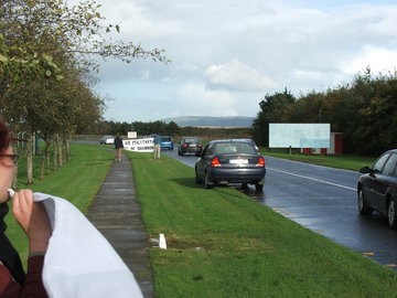 D.S. Houlihan leaves after a brief chat