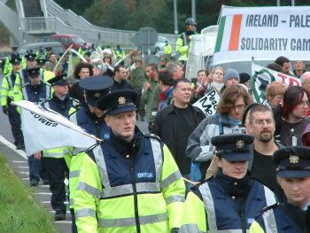 Gardai accompany marchers