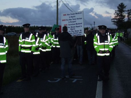 Mile long march to Bellanaboy.