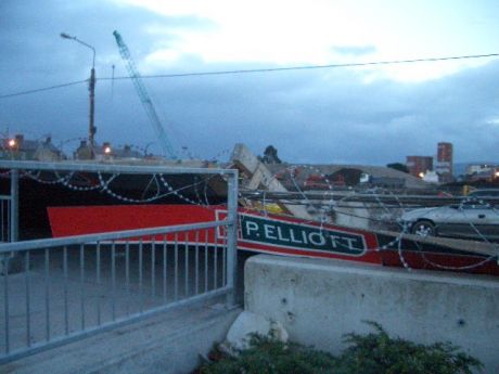 Collapsed Hoarding Blocks Path To Luas Stop