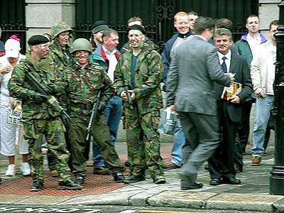 British Military in Solidarity With Immigrants in Ireland (explanation later)