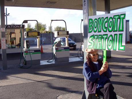 Margaretta D' Arcy outside Statoil, Headford Road.