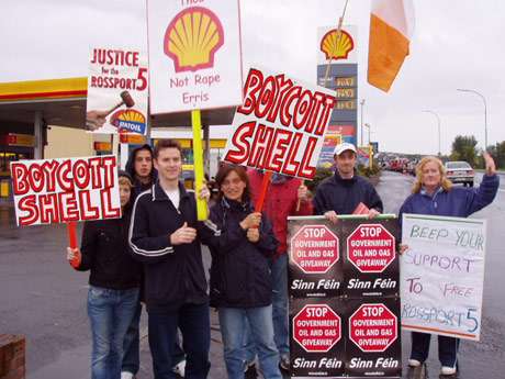 Outside the Westside Shell Service Station last Thursday evening.