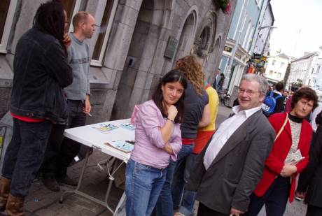 The noted Galway solicitor and activist; Pat Lynch is in the foreground.