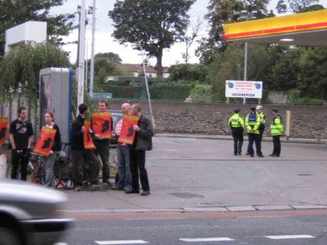 pickets and police discouraged motorists