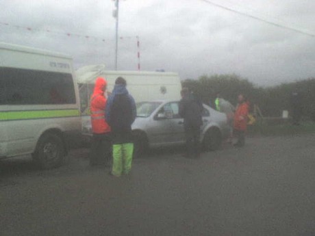 Maura's car with notices explaining her decision to go on hunger strike