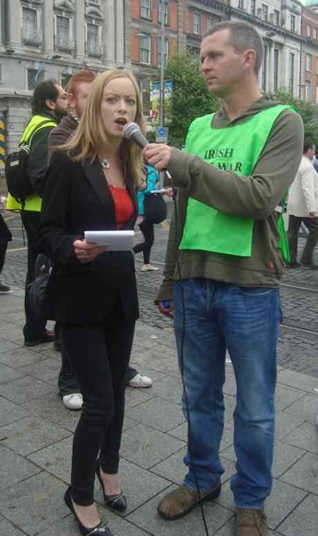 IPSC Chairperson Freda Hughes speaks at the rally